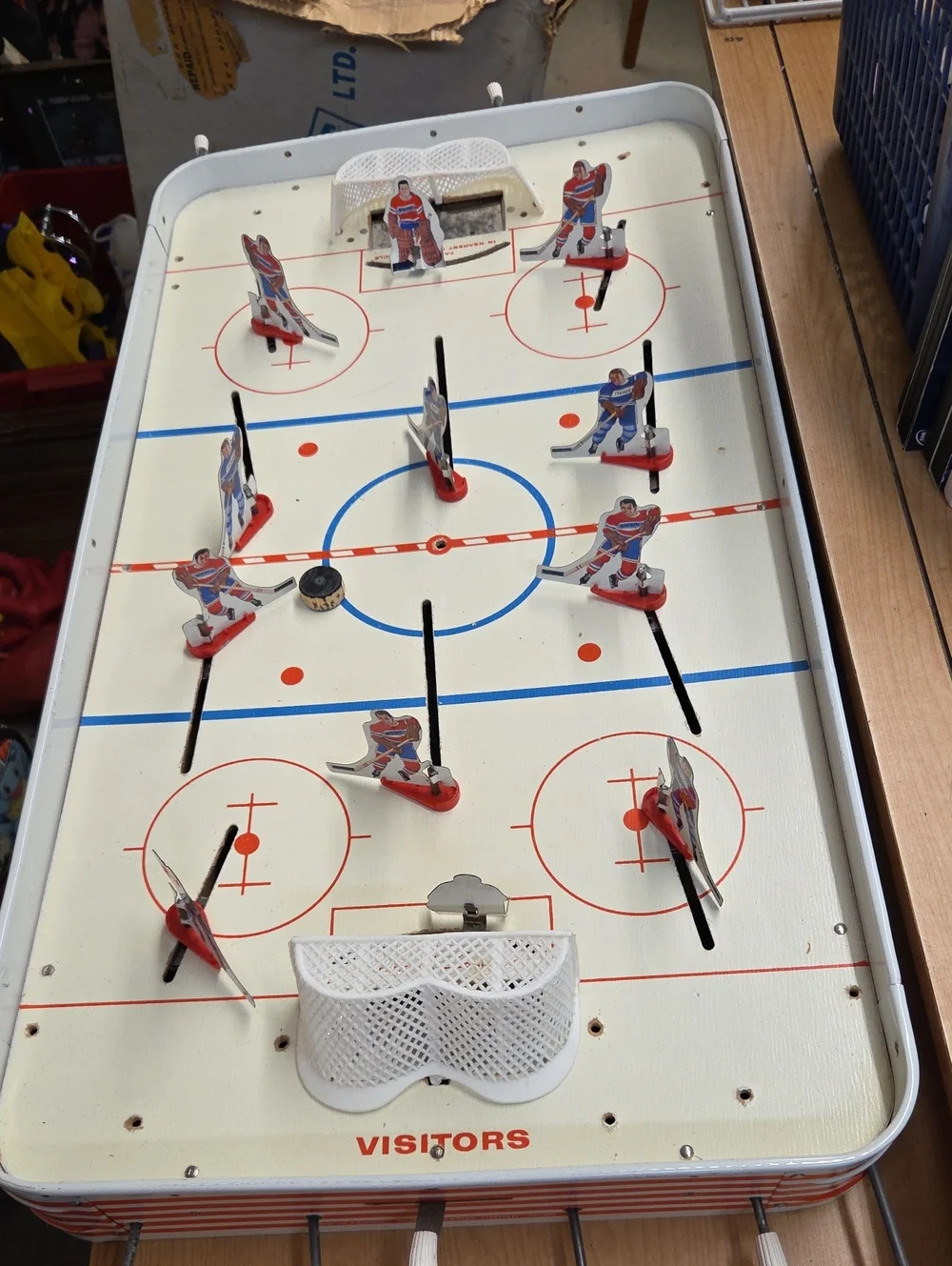 1960's Munro Games Pro League table top Hockey game w/ box Montreal vs Toronto